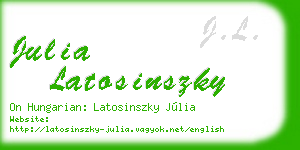 julia latosinszky business card