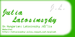 julia latosinszky business card